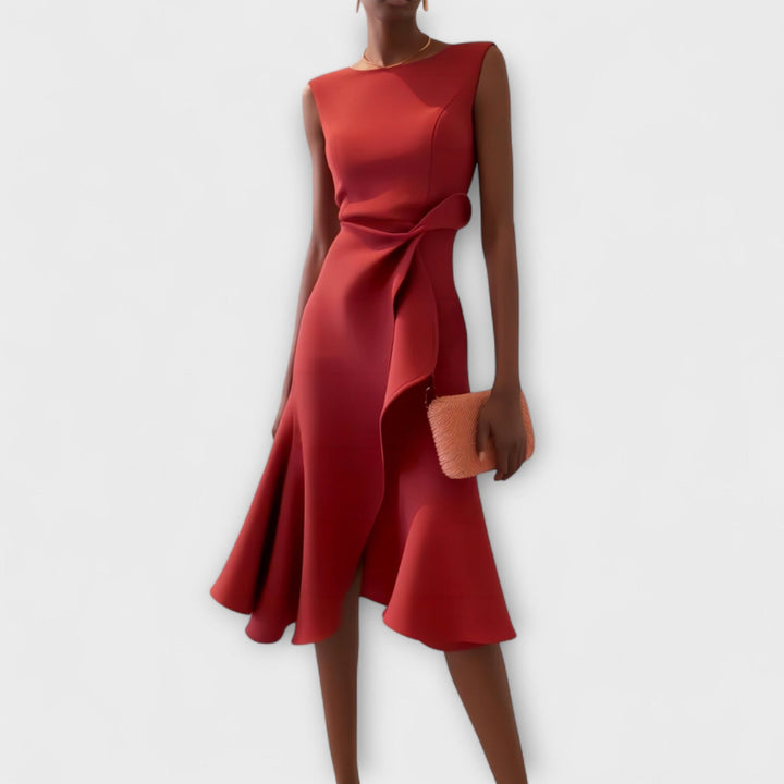Dress For Women | Draped Asymmetric Midi