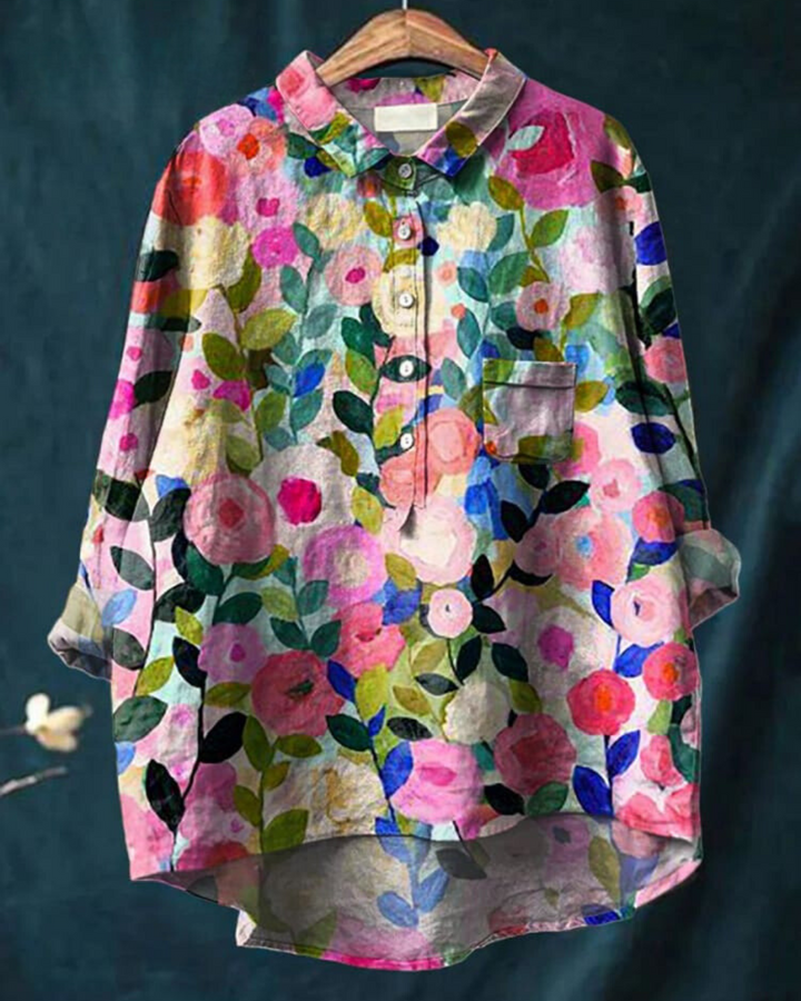 Blouse for Women | Button-Front Foral Print