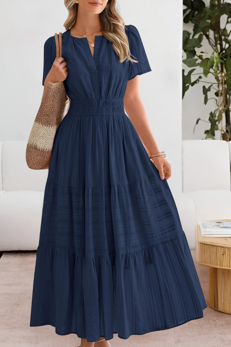 Women's Dress | Short Sleeve Maxi Tiered Skirt
