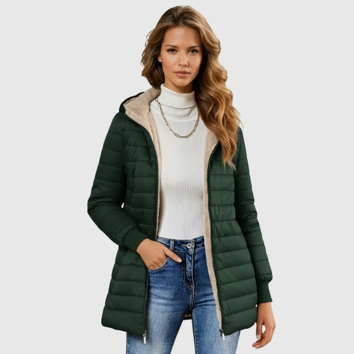 Coat for Women | Short Quilted Padded Zip-Up