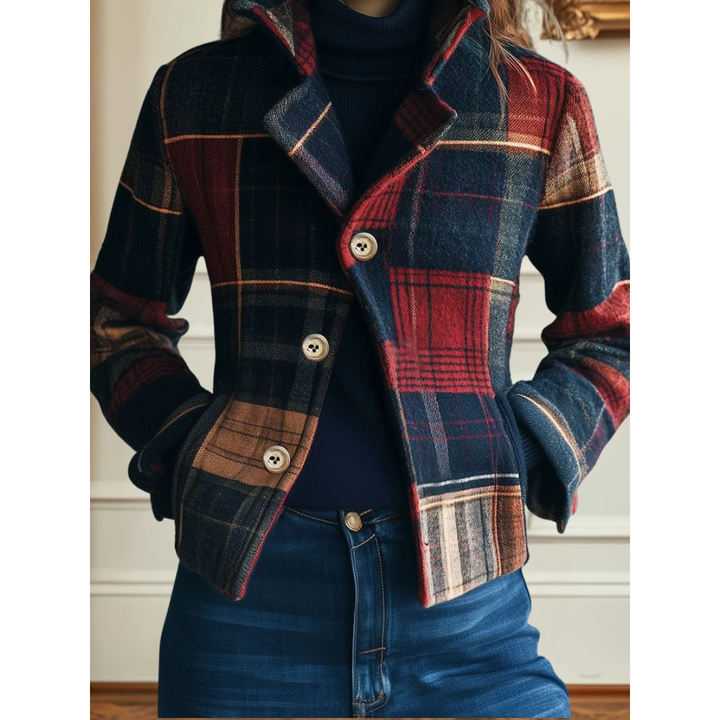 Women's Jacket | Plaid Slim Fit Design