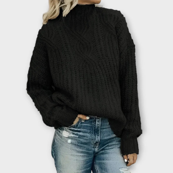Sweater for Women | Warm Cable-Knit Mock Neck