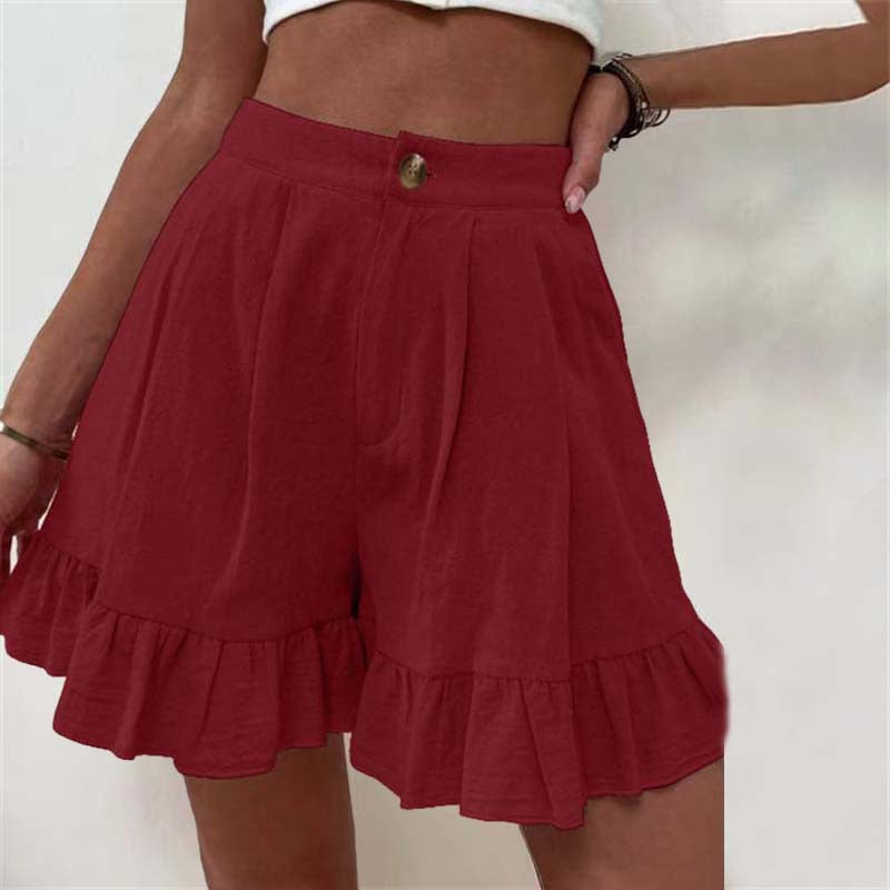 Women’s Shorts | High Waist Ruffle Hem