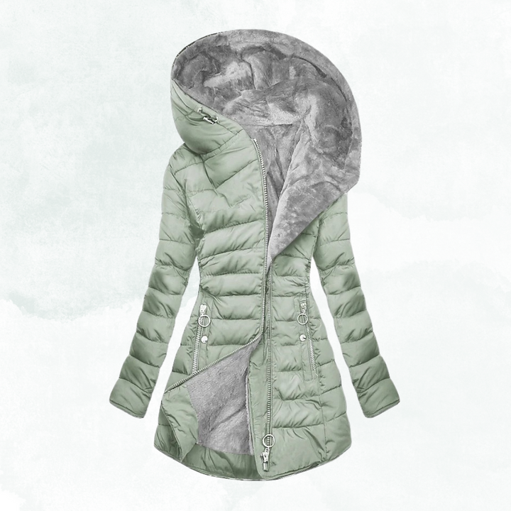 Women’s Coat | Hooded Quilted Long