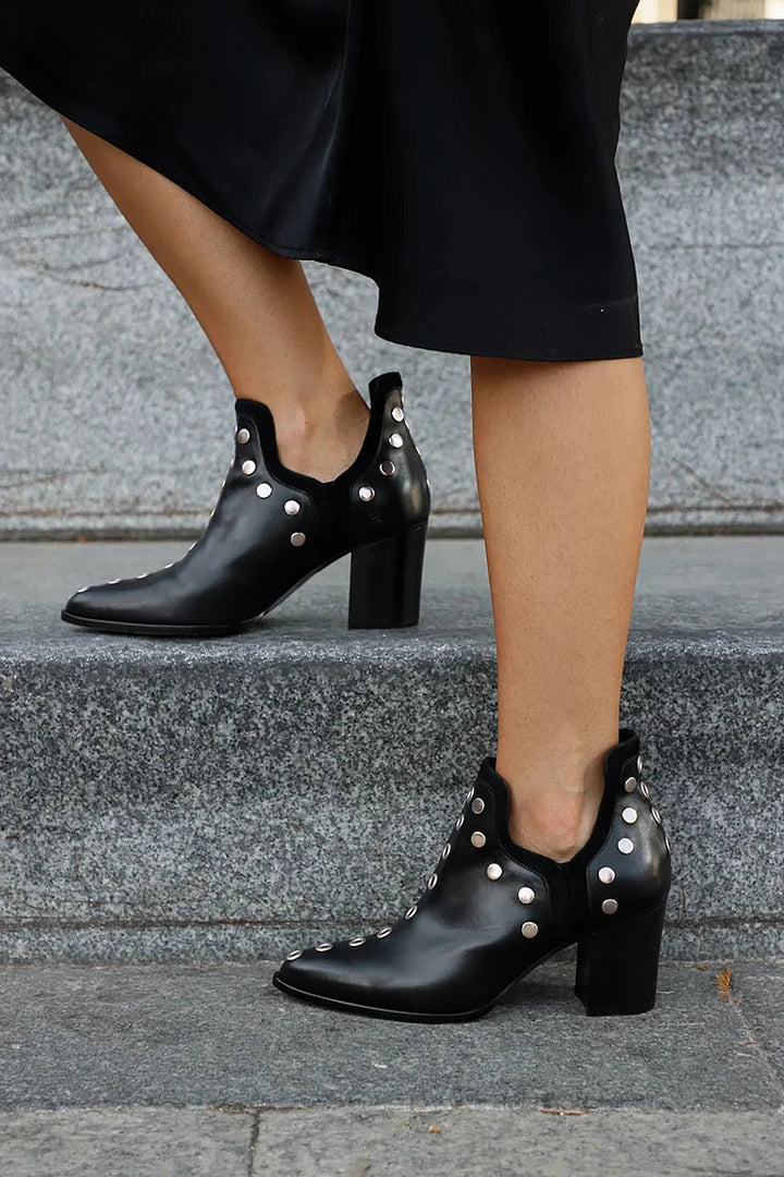 Boots For Women | Studded Ankle with Block Heels