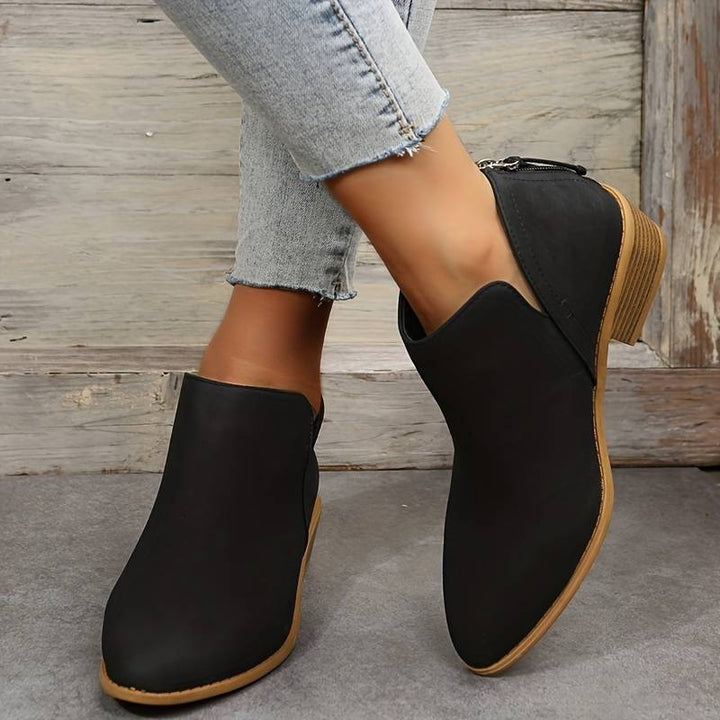 Boots For Women | Pointed Toe Low Ankle Block Heel Style