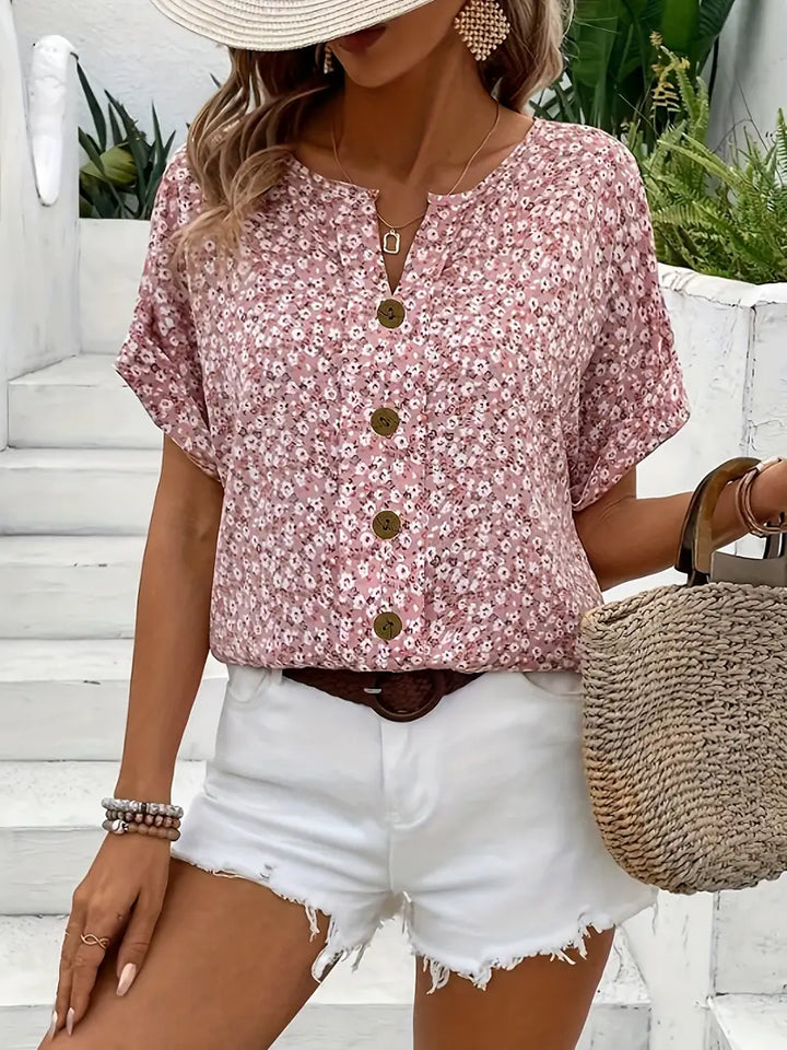 Women’s Blouse | Floral Button-Front