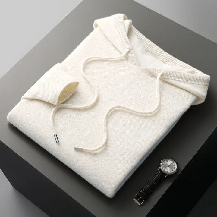 Unisex pullover hoodie with drawstring hood and ribbed trims