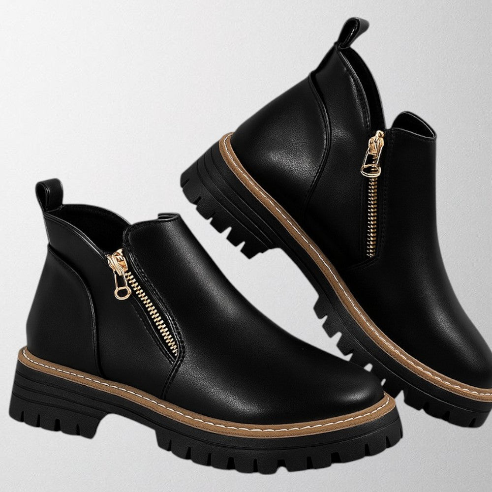 Boots For Women | Rounded Toe Zipper Ankle Style