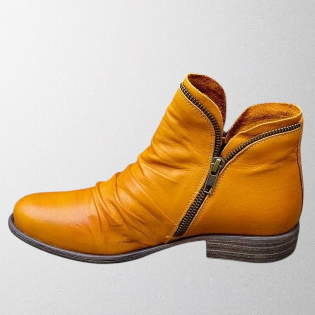Boots For Women | Rounded Toe Side Zipper Ankle Style