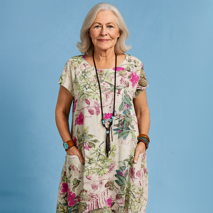 Women's Dress | Shift-Style Dress with Floral Design
