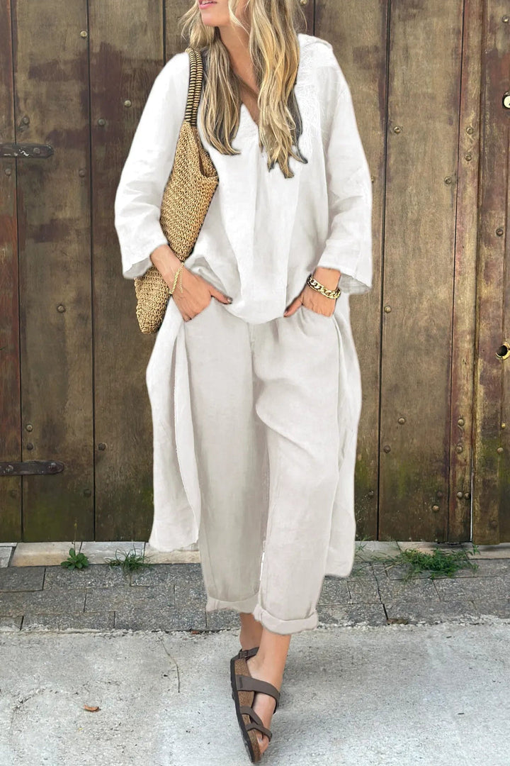 Women’s Two-Piece Set | Relaxed Long Top and Loose-Fit Pants