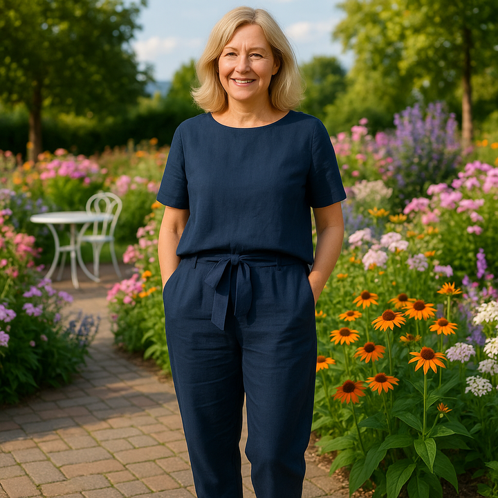 Women’s Two-Piece Set | Casual Top & Tapered Pants