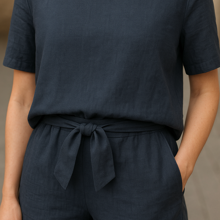 Women’s Two-Piece Set | Casual Top & Tapered Pants