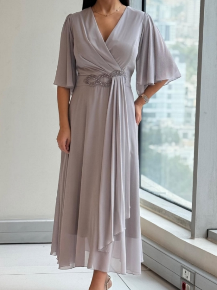Women’s Dress | Soft Flowy Maxi V-Neckline