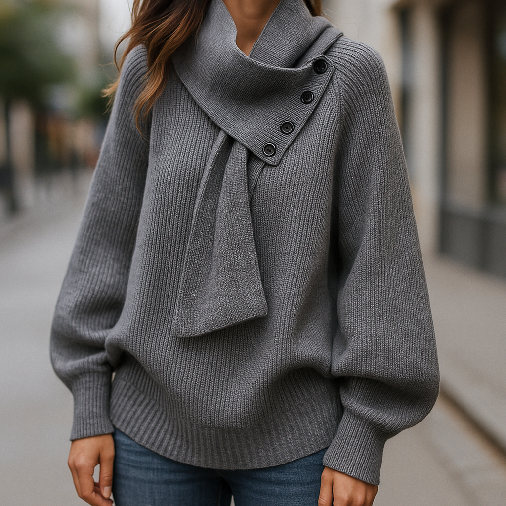 Women’s Sweater | Soft Scarf-Neck Design