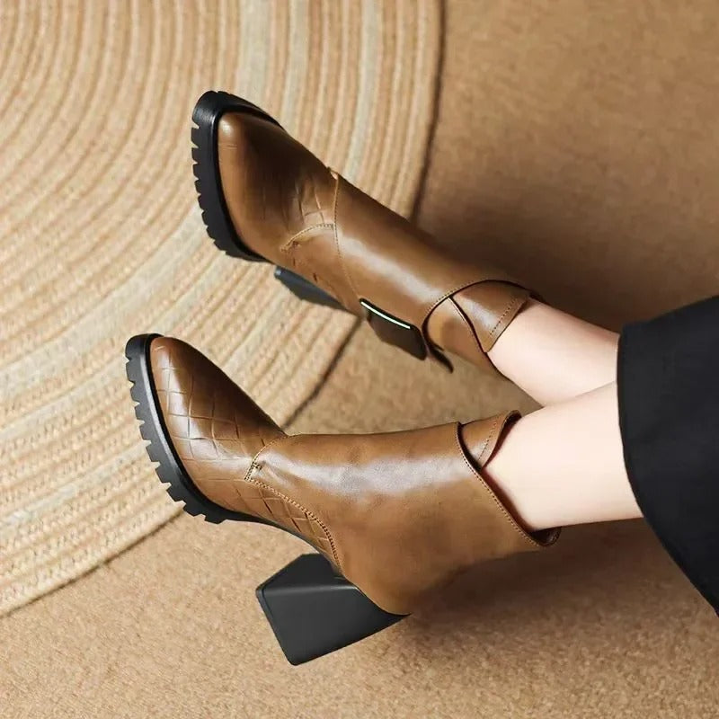 Boots For Women | Square Toe Ankle Block Heel Style