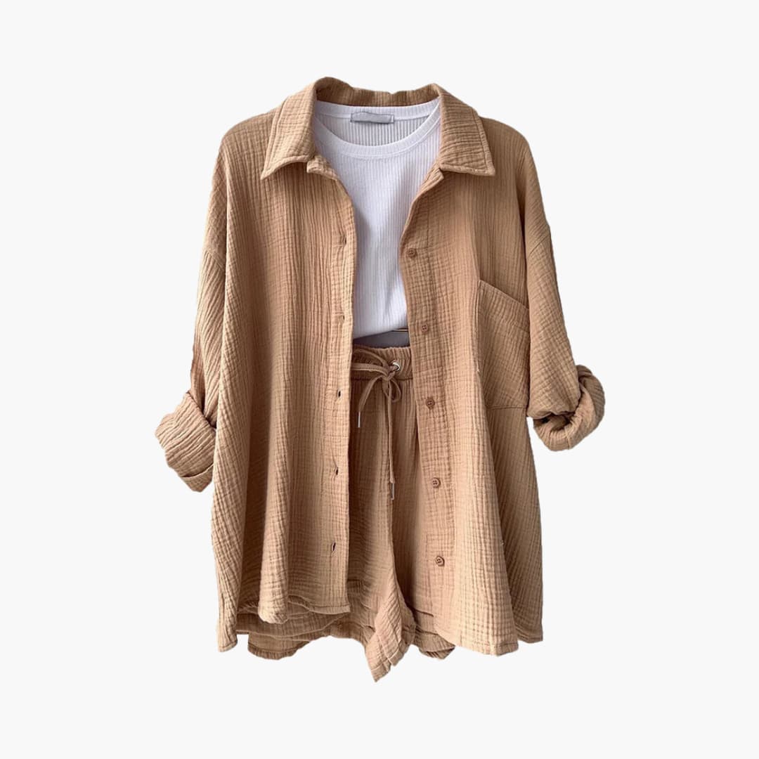 Women’s Outfit Set | Button Crop Shorts