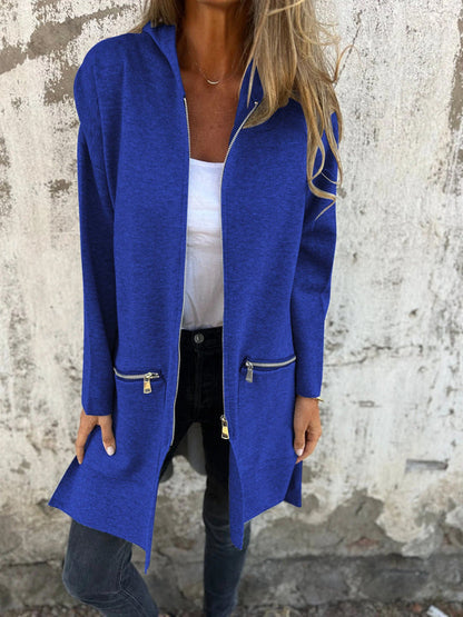 Women's Cardigan | Long Zip-Front Design
