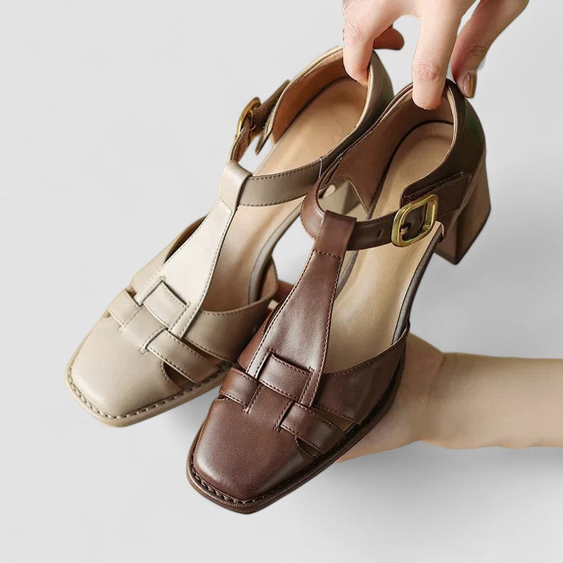 Heels For Women | T-Strap Square Toe