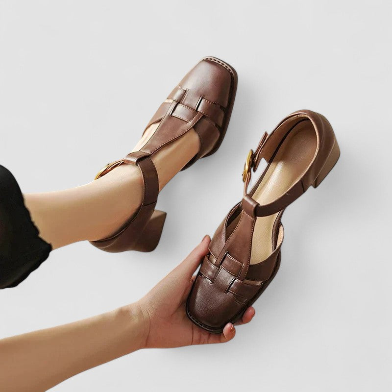 Heels For Women | T-Strap Square Toe