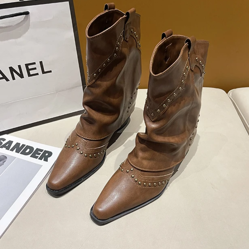 Women’s Boots | Studded Slouchy Ankle