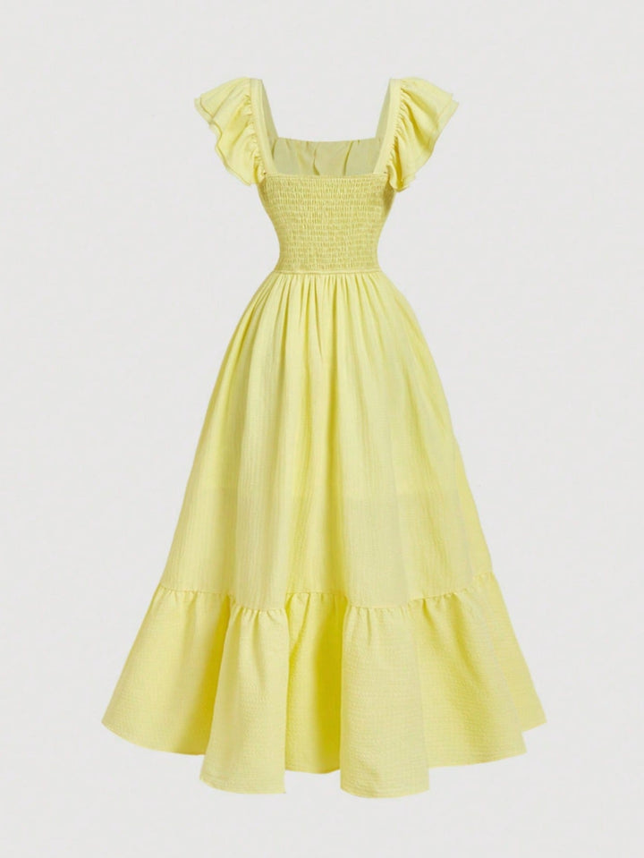 Women's Cocktail Maxi Dress | Ruffled Off-Shoulder