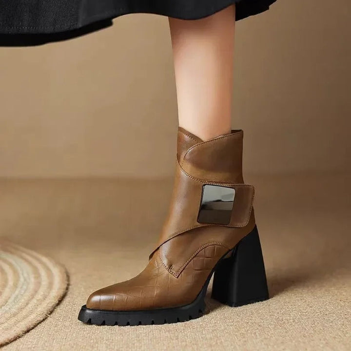 Boots For Women | Square Toe Ankle Block Heel Style