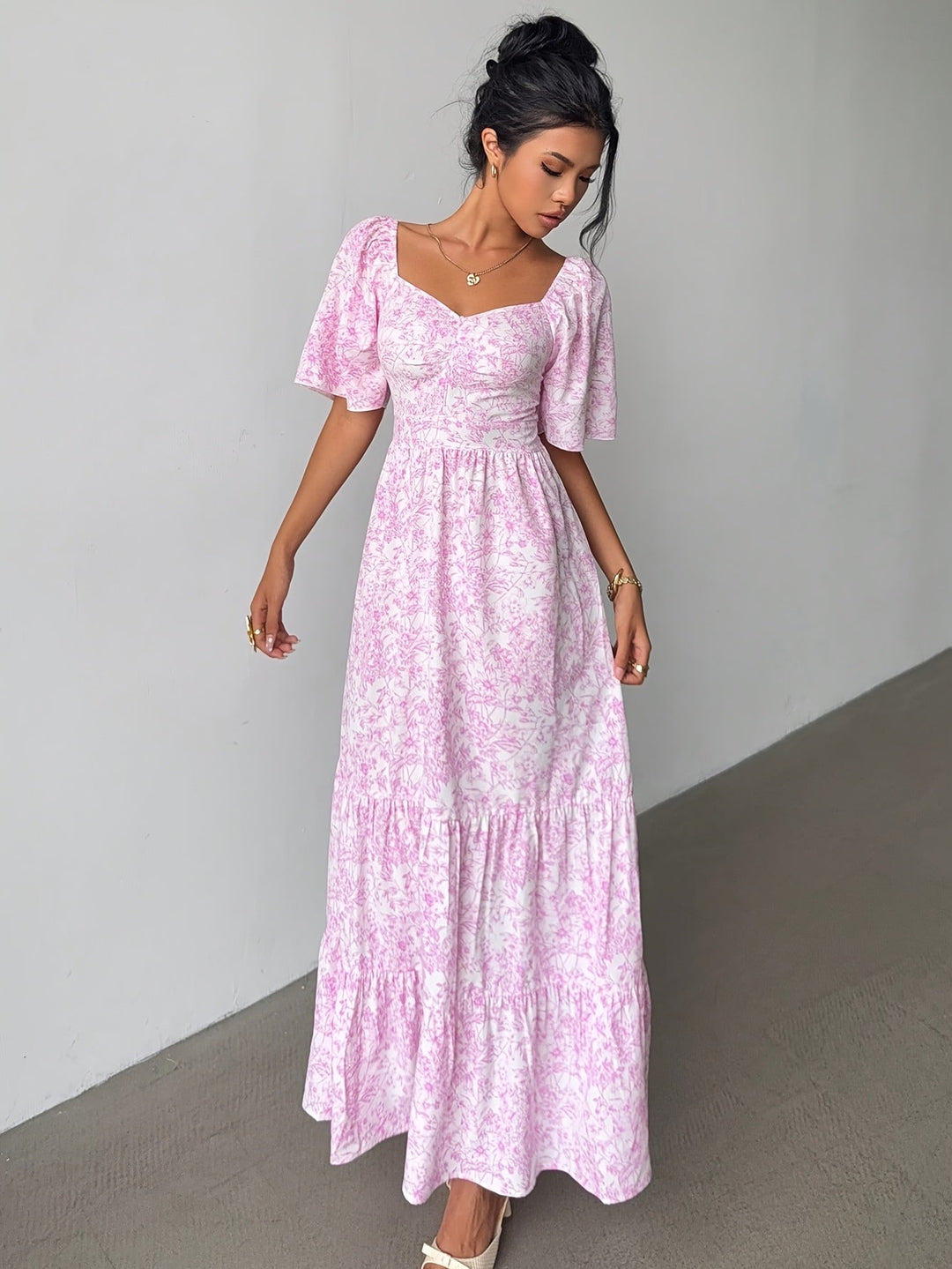 Women's Floral Maxi Dress | Sweetheart Tier