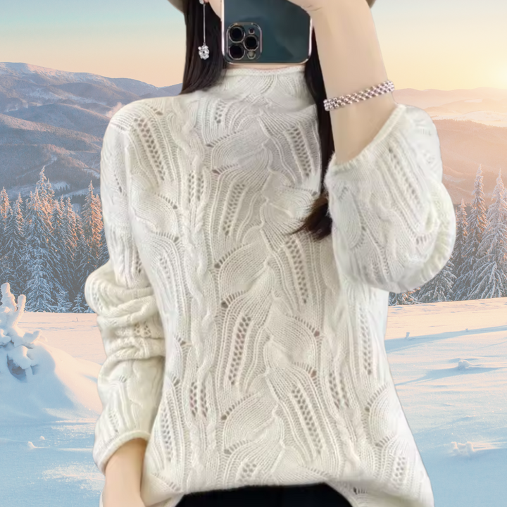 Women's Sweater | Turtleneck with Knit Detail