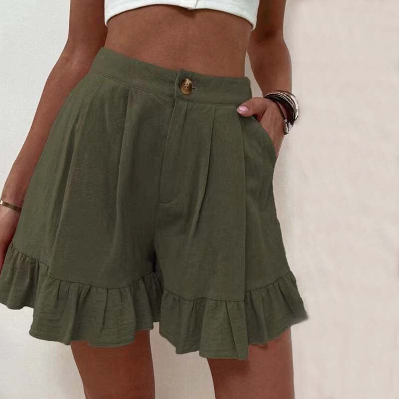 Women’s Shorts | High Waist Ruffle Hem