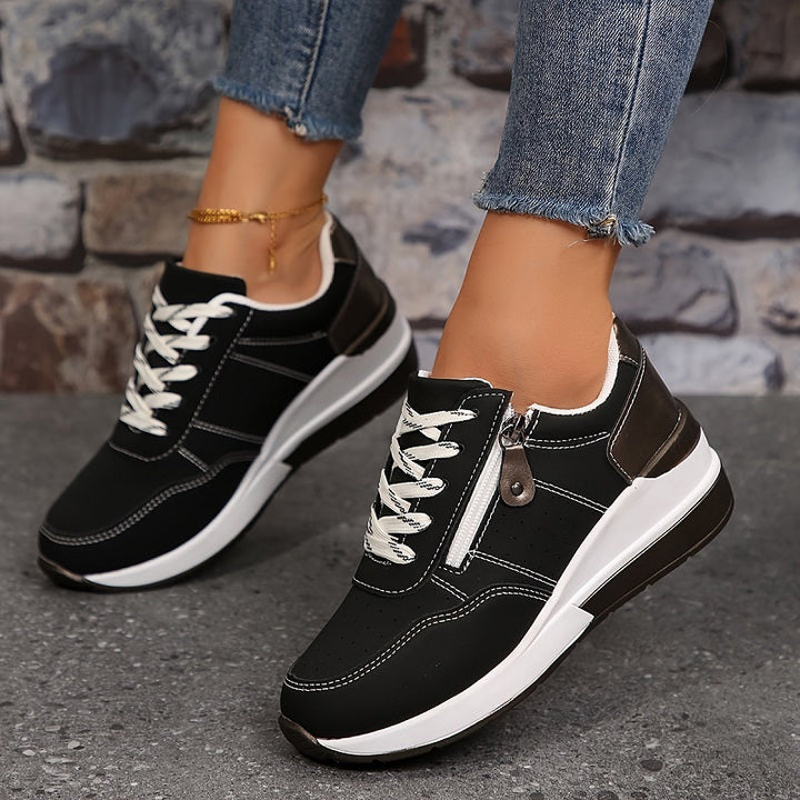 Women’s Sneakers | Casual Lace-Up With Side Zipper