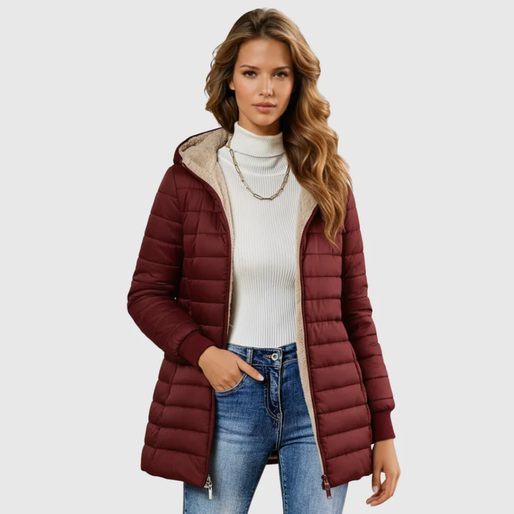 Coat for Women | Short Quilted Padded Zip-Up