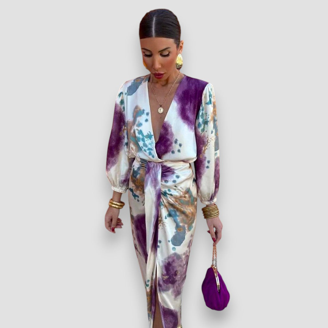 Women's Two-Piece Set | Printed Midi