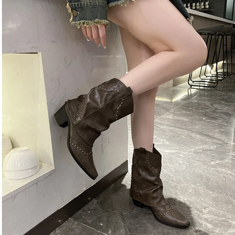 Women’s Boots | Studded Slouchy Ankle