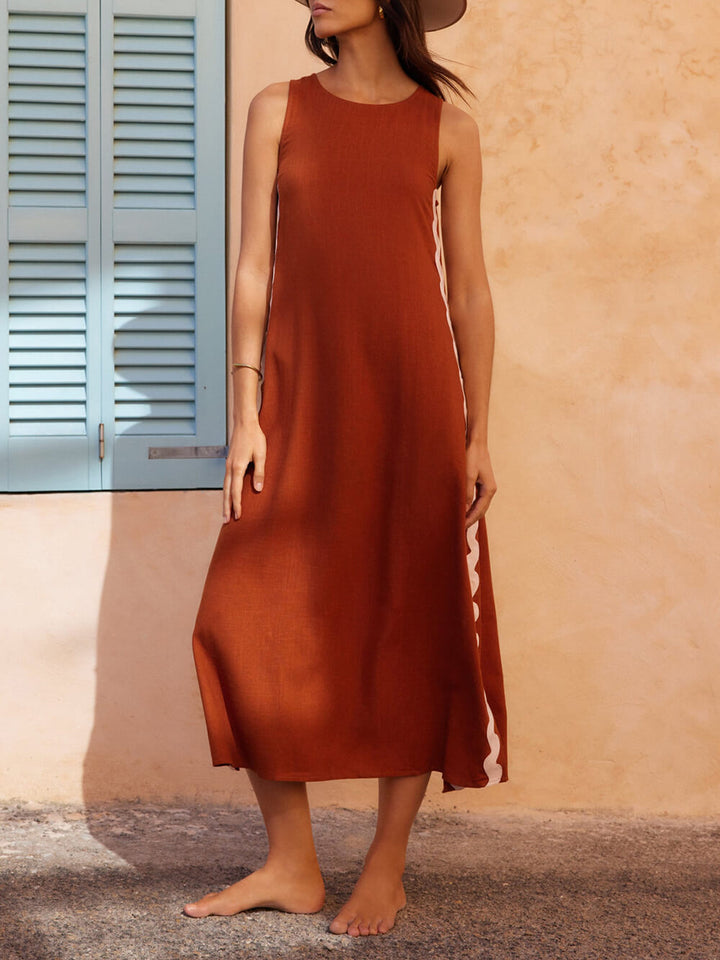 Women's Midi Sundress | Side Slit Striped