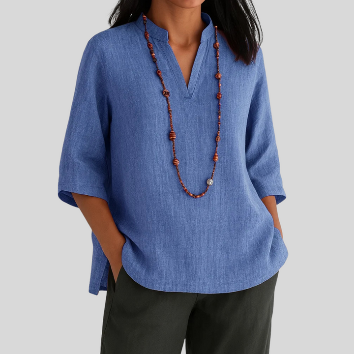 Women’s Blouse | V-Neckline Three-Quarter Sleeve