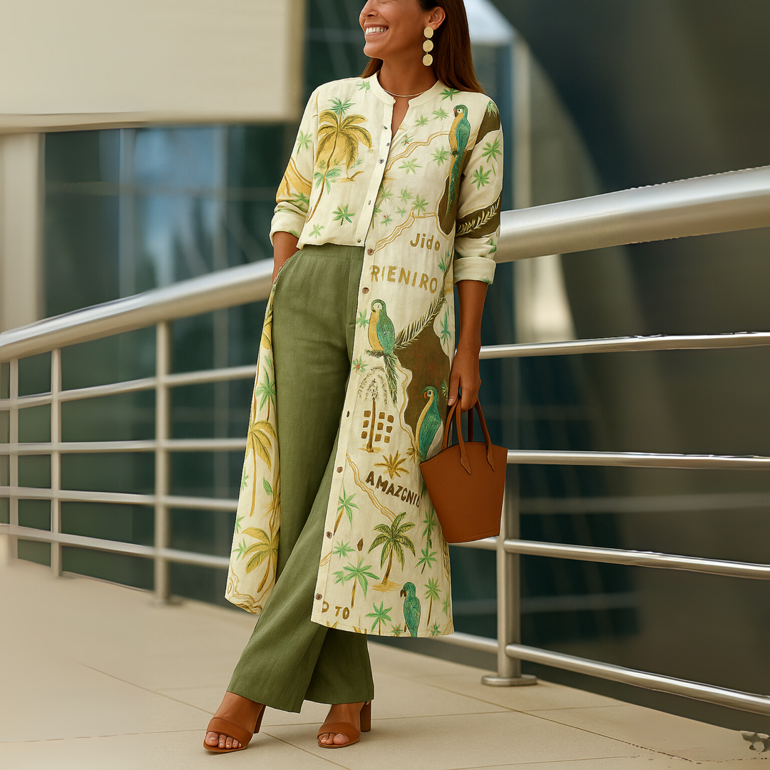 Women’s Outfit Set | Tunic Top & Wide Leg Pants