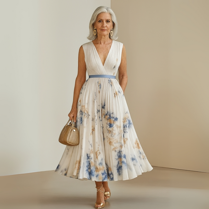 Summer Dress For Women | Midi V-Neck Floral Fit