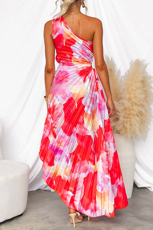 Women's Wedding Guest Maxi Dress | Floral Pleated