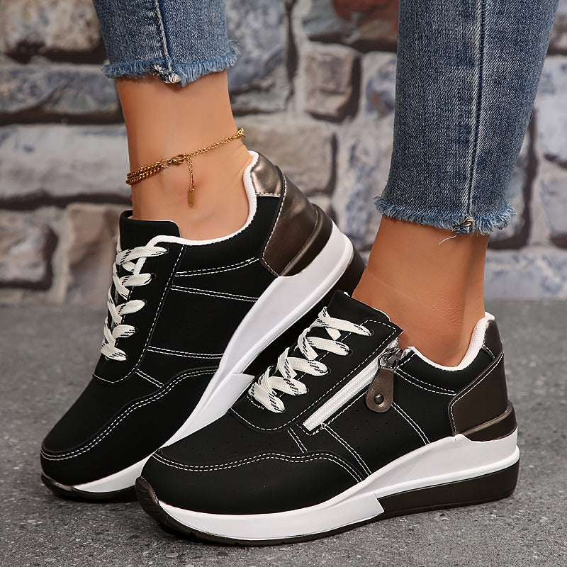 Women’s Sneakers | Casual Lace-Up With Side Zipper