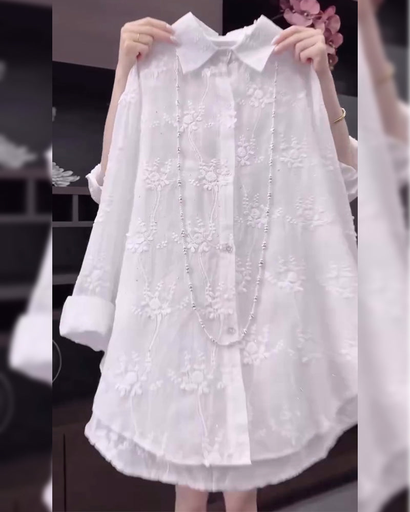 Shirt For Women | Embroidered Drop Shoulder