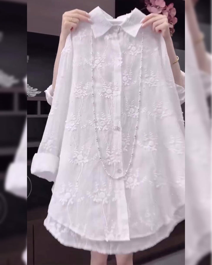 Shirt For Women | Embroidered Drop Shoulder