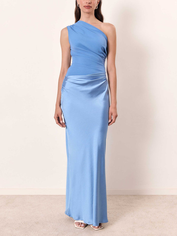 Women's Wedding Guest Maxi Dress | Asymmetric Pleat