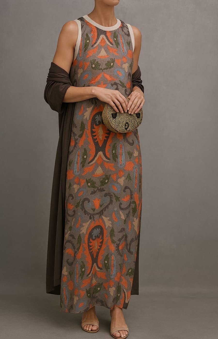 Women’s Two-Piece Set | Long Dress with Matching Cardigan