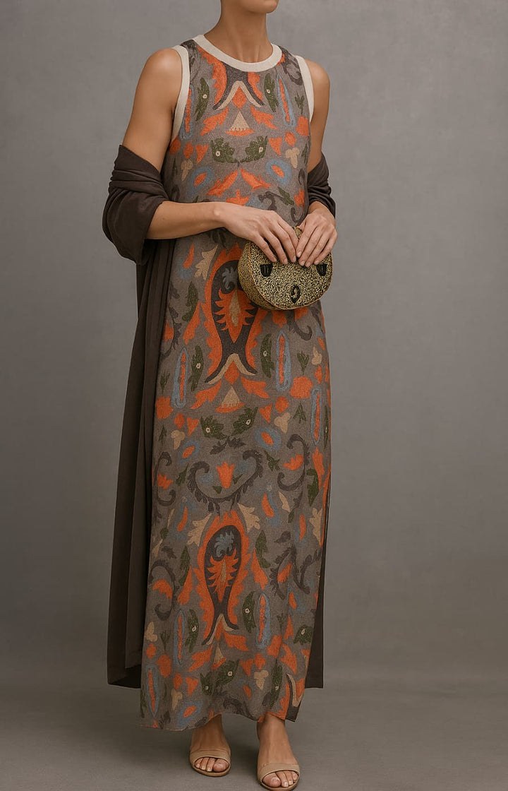Women’s Two-Piece Set | Long Dress with Matching Cardigan