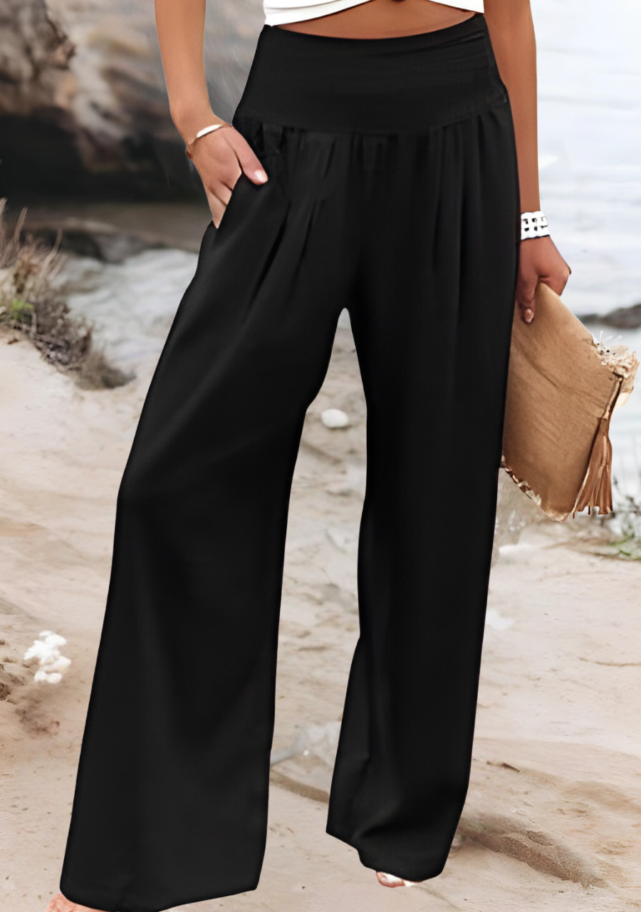 Women’s Trousers | Smocked Waist Wide Leg