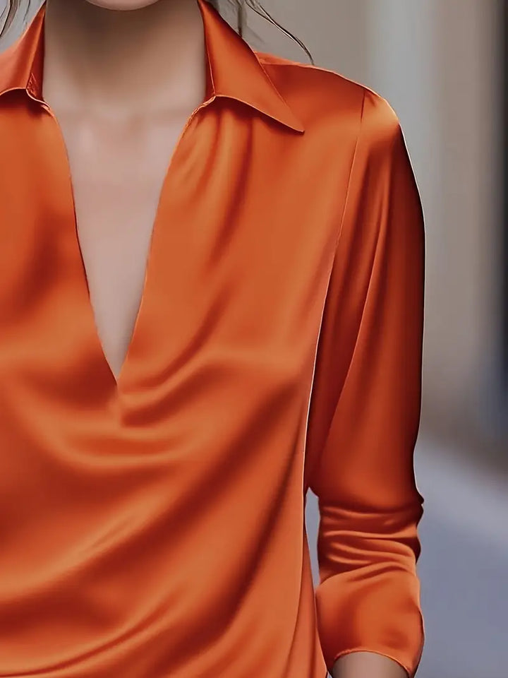 Blouse For Women | Draped Neck Long Sleeve