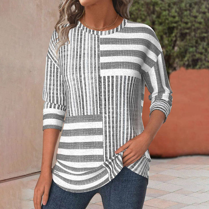 Women’s Blouse | Striped Three-Quarter Sleeves