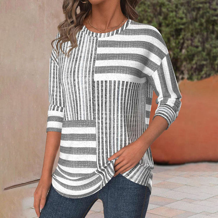 Women’s Blouse | Striped Three-Quarter Sleeves